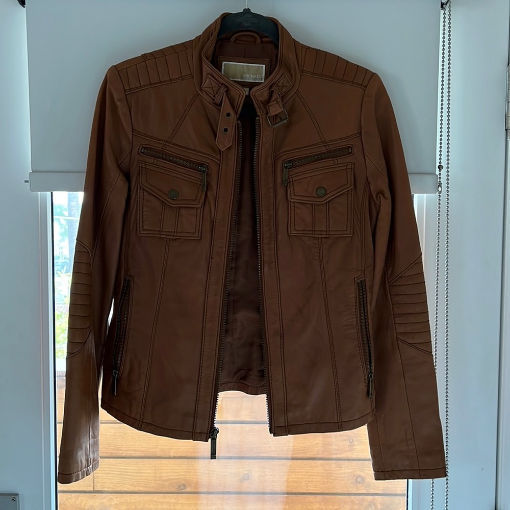 Michael by Michael Kors brown leather jacket